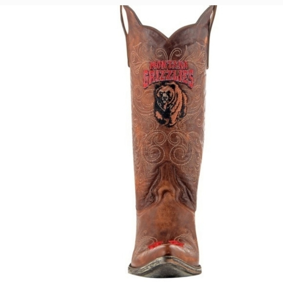 NWT Women's University of Montana Grizzlies Brass Leather Gameday Cowboy Boots - Picture 5 of 6